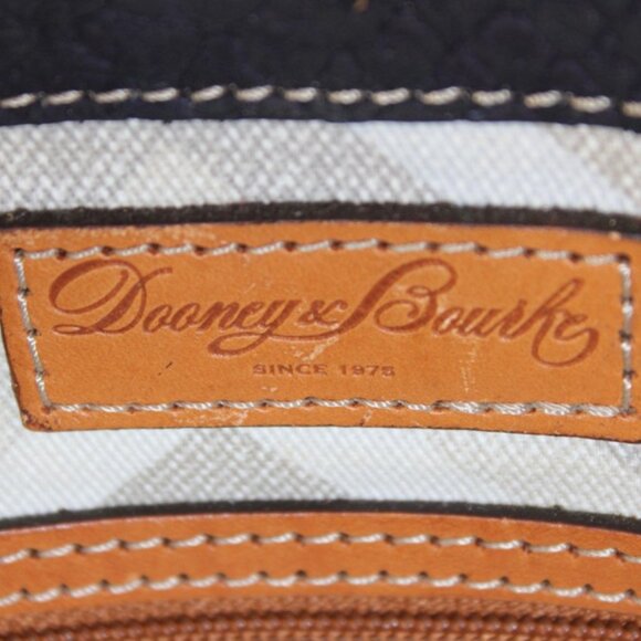 Dooney & Bourke Python Embossed Leather Tote – Black/Tan Trim - Picture 8 of 17